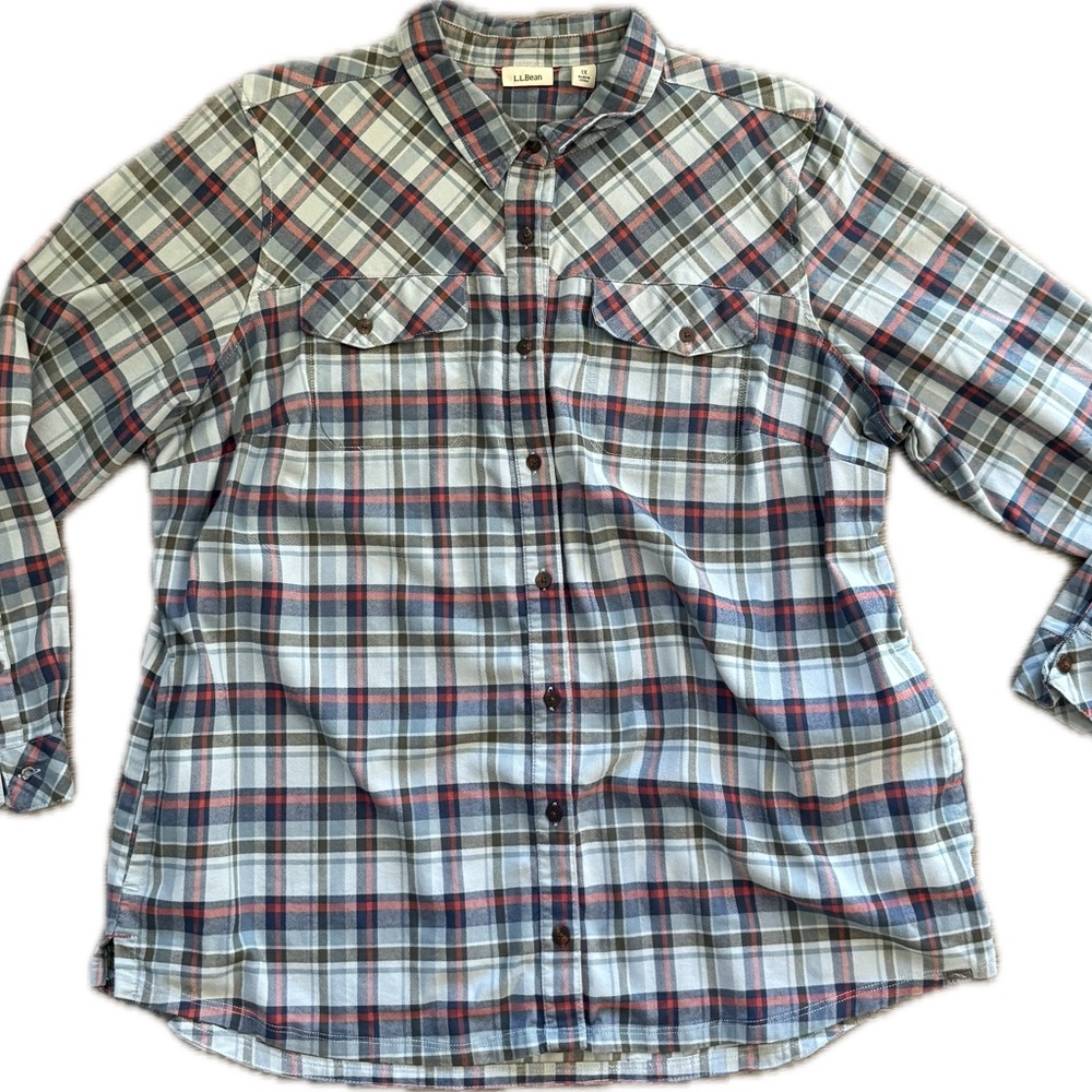 L.L. Bean Multicolor Plaid Shirt with pockets